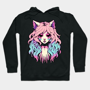 Anime cat girl pastel Hoodie